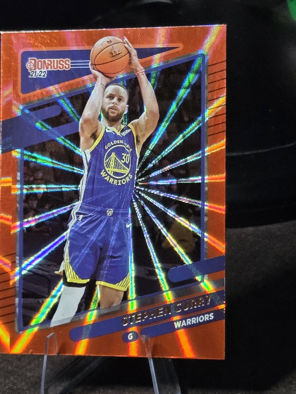 Panini Orange & Blue Stephen Curry Donruss Holo Basketball Card